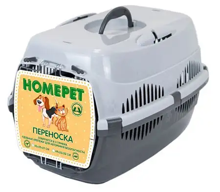 Купить homepet переноска для собак и кошек серая