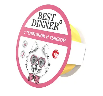 Best Dinner влажный корм паштет для взрослых собак с телятиной и тыквой (ламистер)