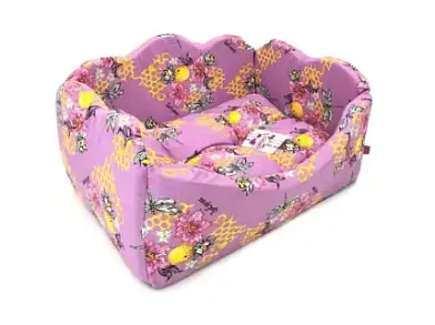 ZOOexpress лежанка поплин «Канапе» для кошек и собак мебельная ткань, розовая